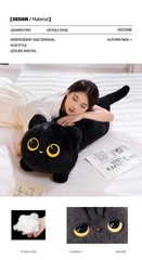 50-90cm Giant Black Cat Plush Toy Kawaii Cuddly Stuffed Pillow Kids Gift