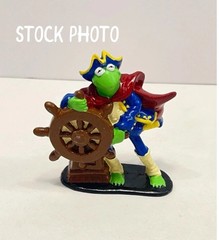 Vintage Kermit Frog Treasure Island Captain 3” PVC Henson Toy Muppets New In Bag