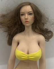 Super Duck 1/6 Female Head Sculpt Brunette Seamless 12″ Doll Body Posable Figure