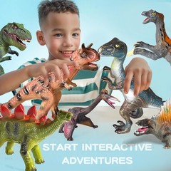8 PCS Jumbo Dinosaur Toys for Kids Toddler 3-5 5-7 Years,Perfect Dinosaur Par…