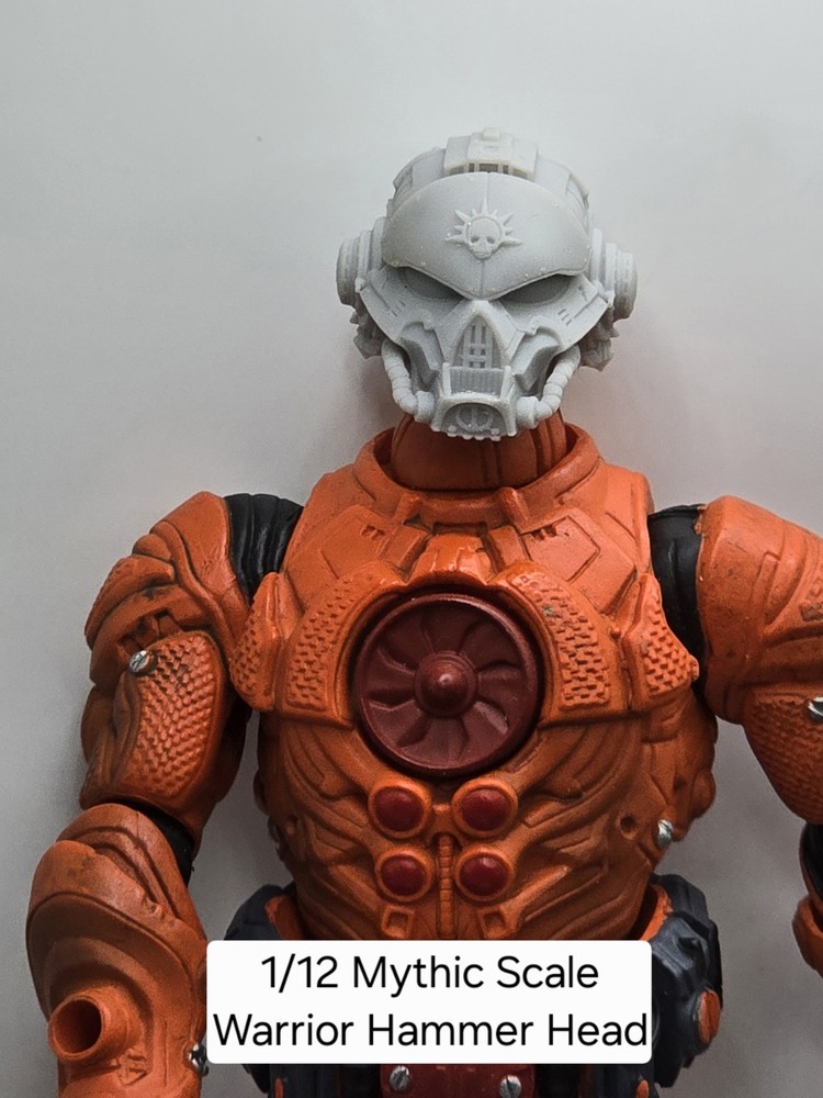 3d Printed Head For Mythic/Cosmic Legions 1/12 Figures WARRIOR HAMMER HEAD