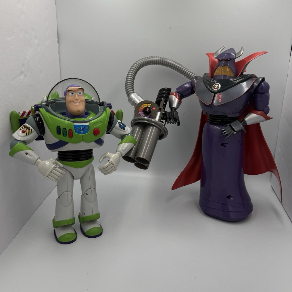 VINTAGE 1990’s TOY STORY THINKWAY TALKING BUZZ LIGHTYEAR TALKING ZURG WORKING