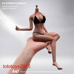 US 1/6 Copper Suntan Medium Breast Flexible Female Makeup Figure Body Model Toy