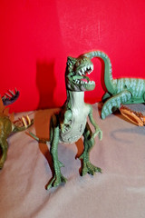 Lot of 8 Made in Indonesia Dinosaurs moveable arms and legs REX MAKE DINO SOUNDS