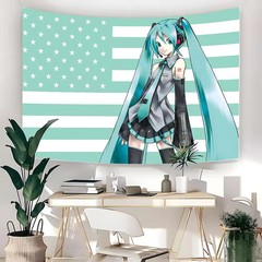 Hatsune Miku American Flag Bedroom Decoration 60x90cm
