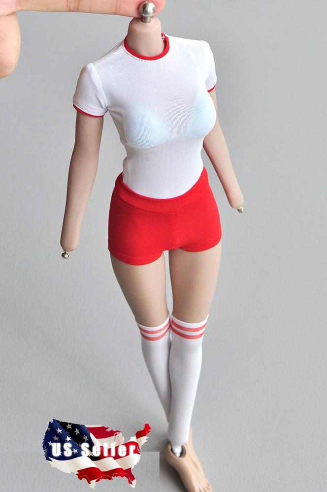 1/6 Sport T-Shirt Shorts Socks Set For 12″ TBLeague PHICEN Hot Toy Female Figure