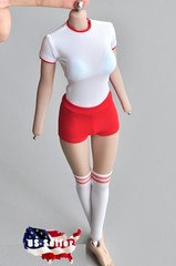 1/6 Sport T-Shirt Shorts Socks Set For 12″ TBLeague PHICEN Hot Toy Female Figure
