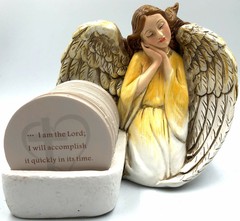 Stone Table Angel with 150 Different Biblical Verses ( 5.2 Inches high )