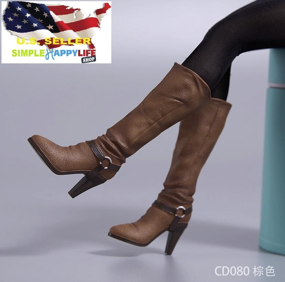 NEW 1/6 scale BROWN boots for 12″ Female figure worldbox Phicen Hot toys ❶USA❶
