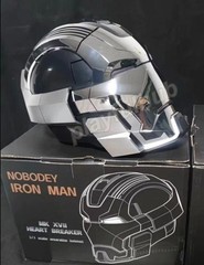 Iron Man MK17 1/1 Wearable Cosplay Mask Helmet Silver English Voice-control Prop