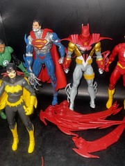 Lot Of 9 DC McFarlane Figures Bat Girl Green Lantern Batman Superman Flash