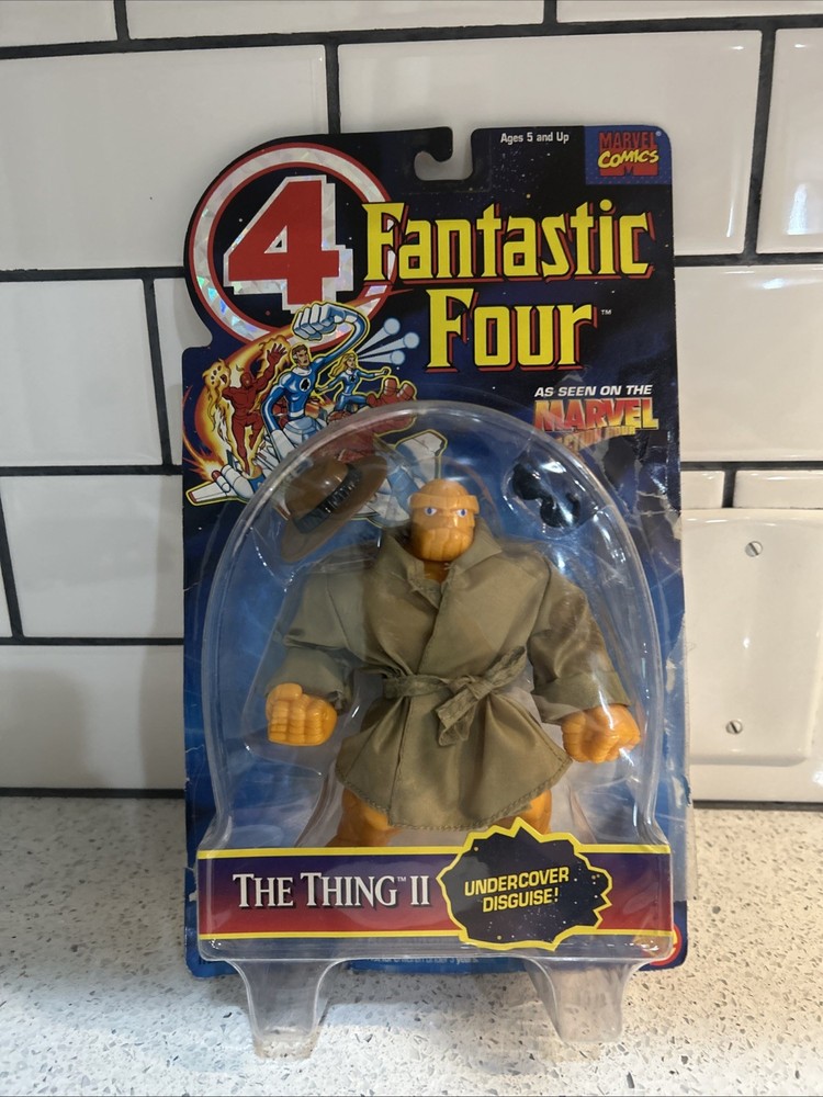 Fantastic Four The Thing II with Cloth Coat Marvel Action Hour M.O.C. Toy Biz
