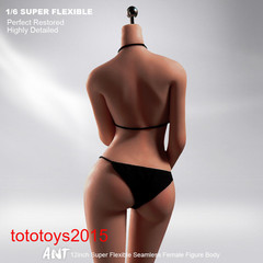US 1/6 Copper Suntan Medium Breast Flexible Female Makeup Figure Body Model Toy