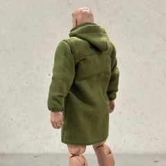 MI-ZPJK-GN: 1/12 Green Mid-Length Hooded Jacket for 6″ or 7″ action figures