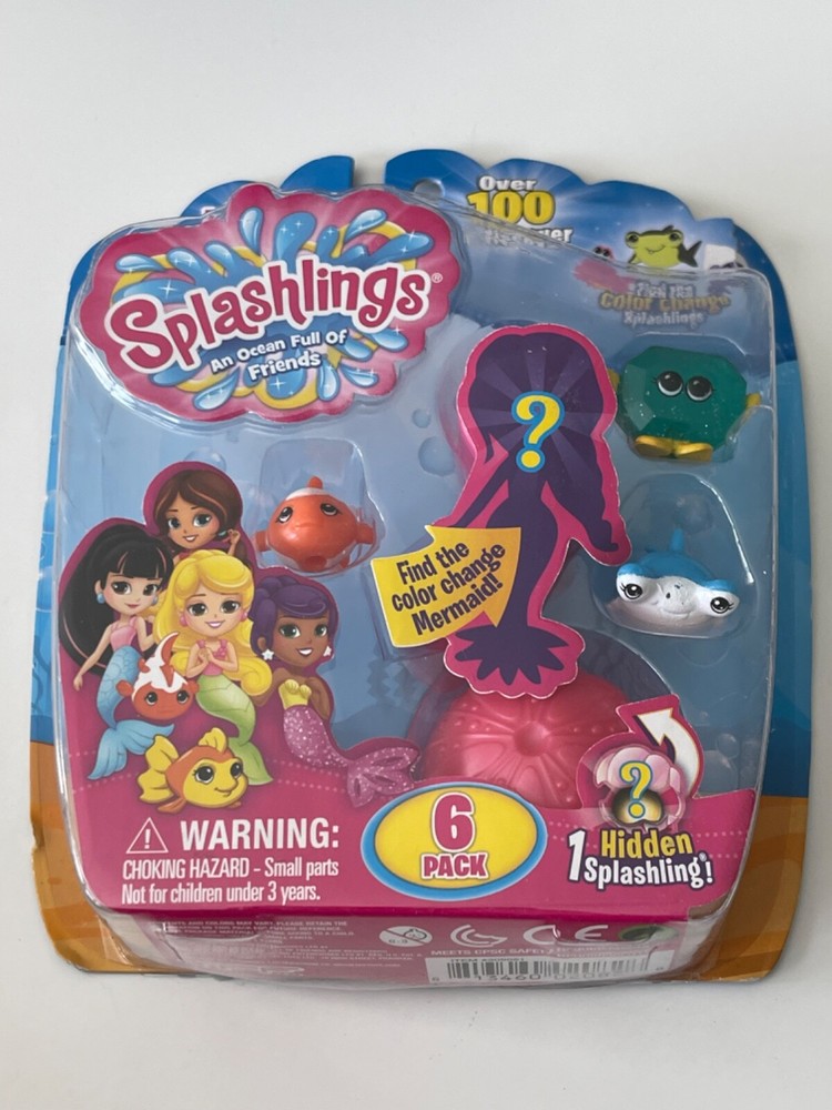 New Splashlings Original Wave 2 6 Pack Figures Color Change Series Glitter Gem