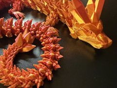 Articulated Crystal Dragon 23inch Red/Gold