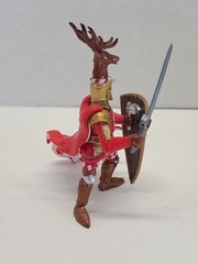 Papo Medieval Knight Action Figure Fantasy Cavalry Horse Stag Deer Red Gold