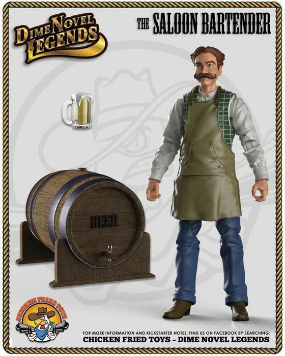 Dime Novel Legends 1:18 scale (4″) old west action figure Saloon Bartender