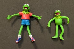 Vintage Kermit the Frog Posable figures 1 5 inch + 3 1/2 inch set of 2