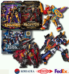 Miniforce Dino Emperor EX Tyranno Thunder Rex Kaiser Black Transformer Robot Set