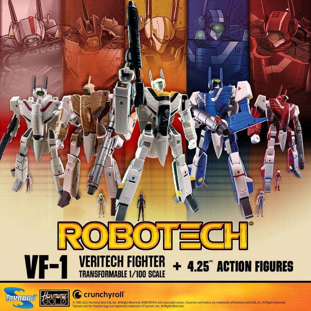 Robotech Transformable 1/100 Scale Veritech with Action Figure Pilots – New MIB
