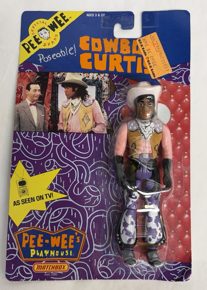 1988 Pee-Wee Herman Playhouse COWBOY CURTIS Action Figure Matchbox Sealed READ