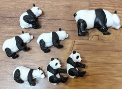 Eric Carle EC PVC 3” Panda Bear Figure Cake Topper, 6 Safari LTD Pandas Lot