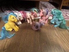 Lot Of 6 Vintage 1980s My Little Pony Toys, G1 Unicorns Pegasus