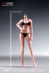 US 1/12 Female Seamless Action Figure Big Bust Pale Skin Body For 6″Soldier Head