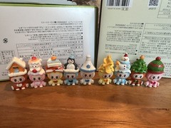 Mini Flocking Figures 5cm Cute Gift Decor Toys Kawaii Christmas Series 9 pcs set