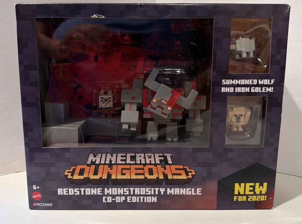 Minecraft Dungeons REDSTONE MONSTROSITY MANGLE Co-Op Edition Mini Wolf Golem Hex
