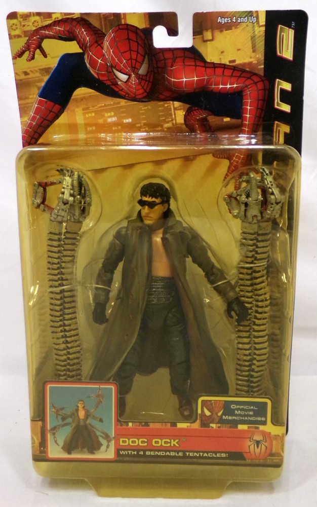 ToyBiz Marvel Spider-Man 2 Doc Ock Bendable Tentacles 6″ Figure 2004 New