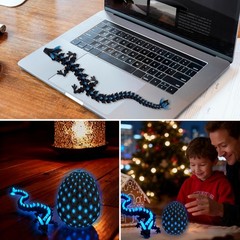 3D Printed Dragon Egg Toy with Glow in The Dark, Articulated Easter 3D Printe…