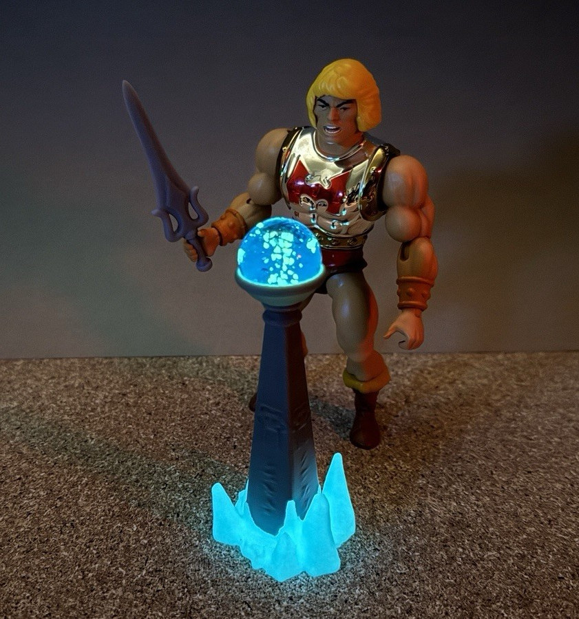 GITD Custom Castle Grayskull Orb and Tall Holder by He-Bro
