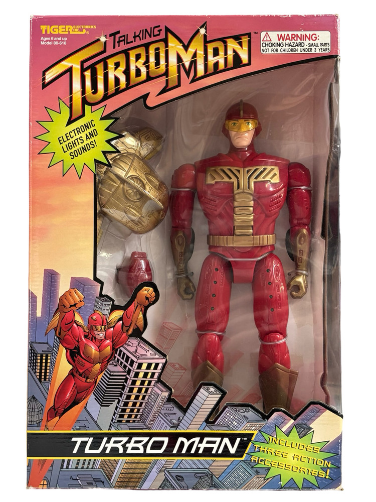 Tiger Electronics Talking Turbo Man 14” Action Figure Model 80-618 NEW