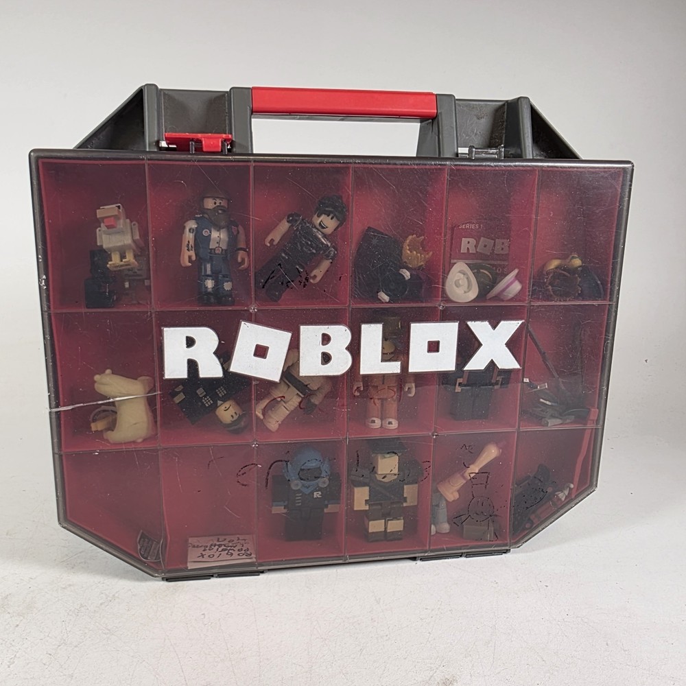 Large ROBLOX Carrying Case Almost Full Of Roblox Figures & Accessories GUC