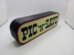 Retro Pic ‘n’ Save Store logo 10″ lightbox sign retro store sign display picnsav