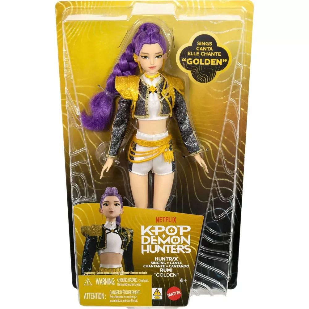 KPop Demon Hunters HUNTR/X Rumi Golden Singing Doll in Removable Outfit
