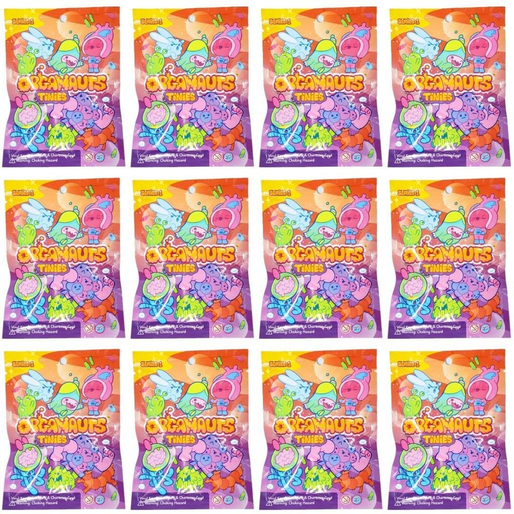 Organauts Tinies Series 1 Vinyl Keychain Figures : Lot of 12 Sealed Blind Bags