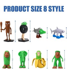 8 PCS Italian Brainrot Meme Shark Figures Toys Tralalero Tralala Action Figure