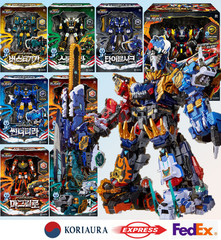 Miniforce Dinoid Warrior REX KAISER & 7 HEADBOTS Full Set D9 Combination Robot