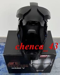 US!!! AUTOKING Iron Man MK5 1:1 Helmet Wearable Voice-control Black Mask Cosplay