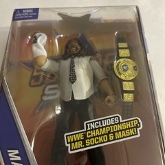 WWE MANKIND Summer slam ELITE Figure Mattel WWF CHAMPIONSHIP Belt & Mr. Socko
