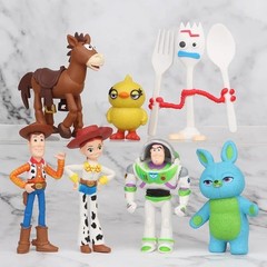 7Pcs Toy Story 4 Action Figures Set Woody Buzz Jessie Forky Model Doll