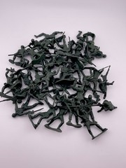 Plastic Army Men Toy Mini Soldiers Dark Green Lot 40 Pieces 2-2.7” Diverse Poses