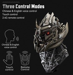 Megatron English Voice-Controlled Wearable 1/1 Helmet With LED Eye Halloween 1PC