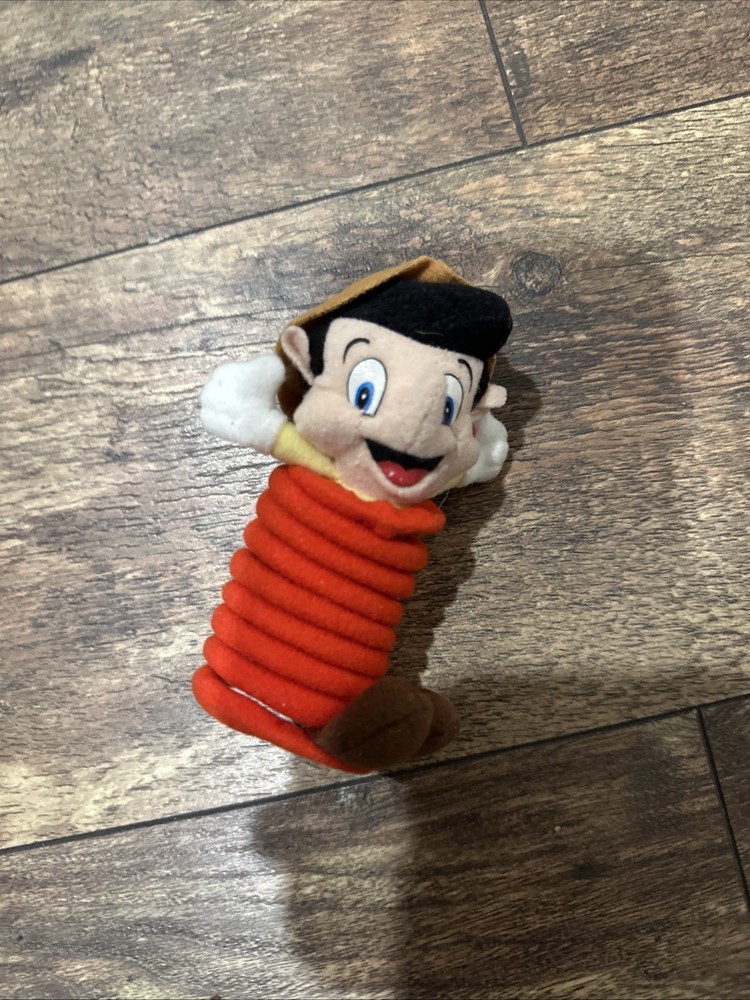 RARE 2003 Pinocchio 4.5″ McDonald’s EUROPE Spring Plush Action Figure Disney