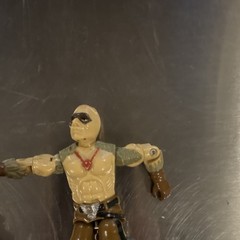 Fully Jointed Multicolor Action Figure Lot of 2 Red Green Tan Brown Vintage Toy