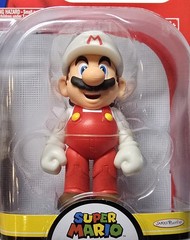 World of Nintendo FIRE MARIO Figure from Series 1-3 2015 4″ NIB Box Damage