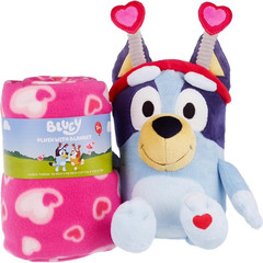 Large Bluey Valentines Themed Plush Toy 12 inch and Blanket set New with tag